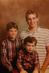 Myself, Jake and our step brother Jason in 1984! Lots of stripes!